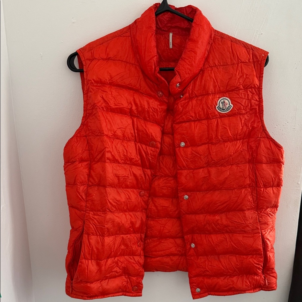 Moncler Men's Vibrant Red Quilted Vest